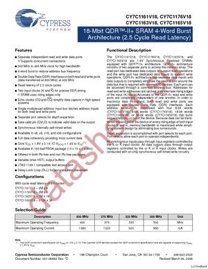 CY7C1165V18-400BZXC datasheet  